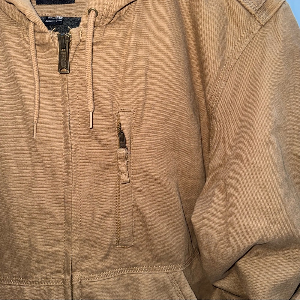 Vintage Timberland Men's Brown Hooded Bomber Jacket Workwear Durable 00s - Picture 3 of 8